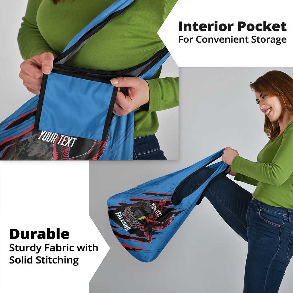 Custom Antigua and Barbuda Cricket Grocery Bag Go Champions Falcons