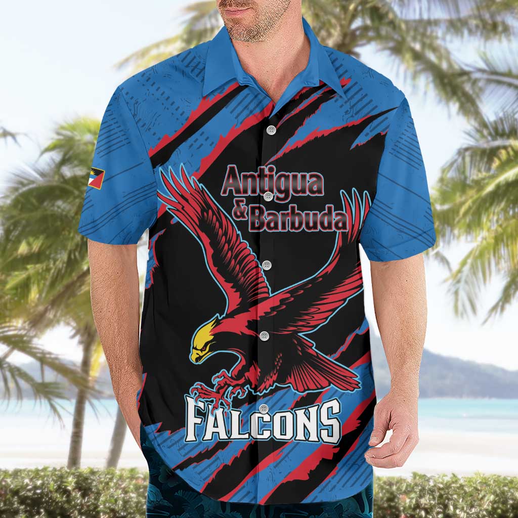 Custom Antigua and Barbuda Cricket Hawaiian Shirt Go Champions Falcons