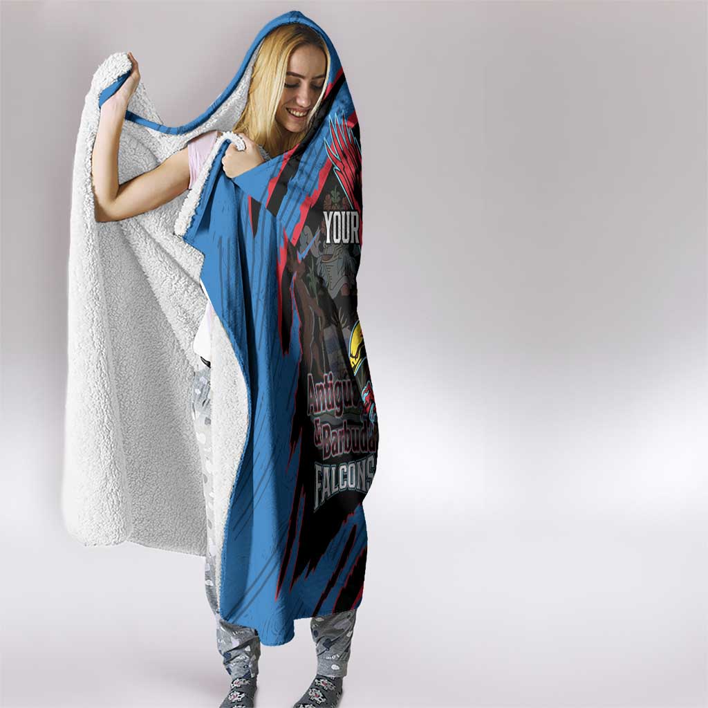 Custom Antigua and Barbuda Cricket Hooded Blanket Go Champions Falcons