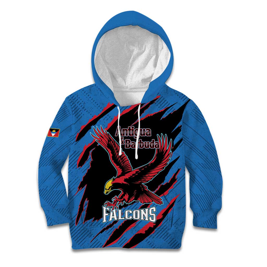 Custom Antigua and Barbuda Cricket Kid Hoodie Go Champions Falcons