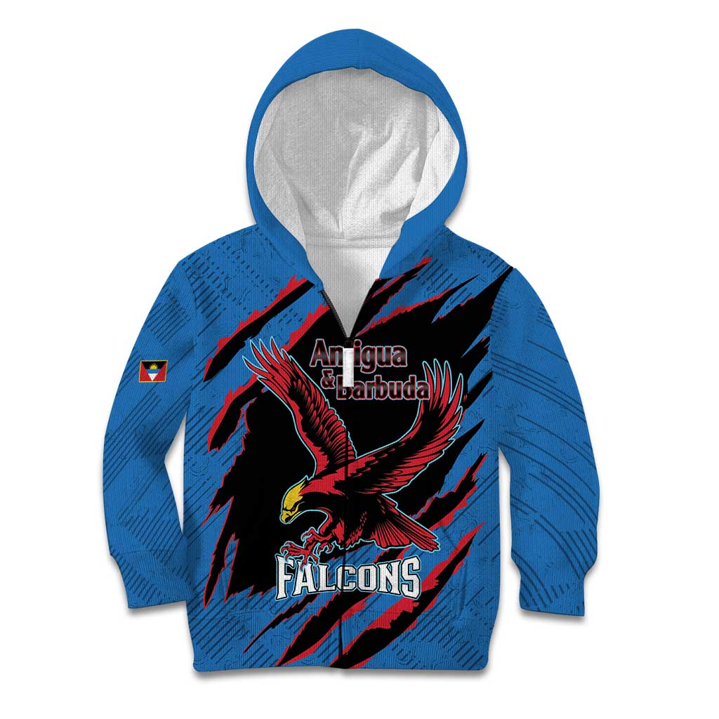 Custom Antigua and Barbuda Cricket Kid Hoodie Go Champions Falcons