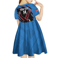 Custom Antigua and Barbuda Cricket Kid Short Sleeve Dress Go Champions Falcons