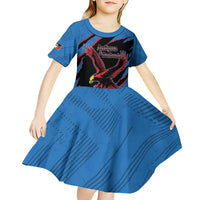 Custom Antigua and Barbuda Cricket Kid Short Sleeve Dress Go Champions Falcons