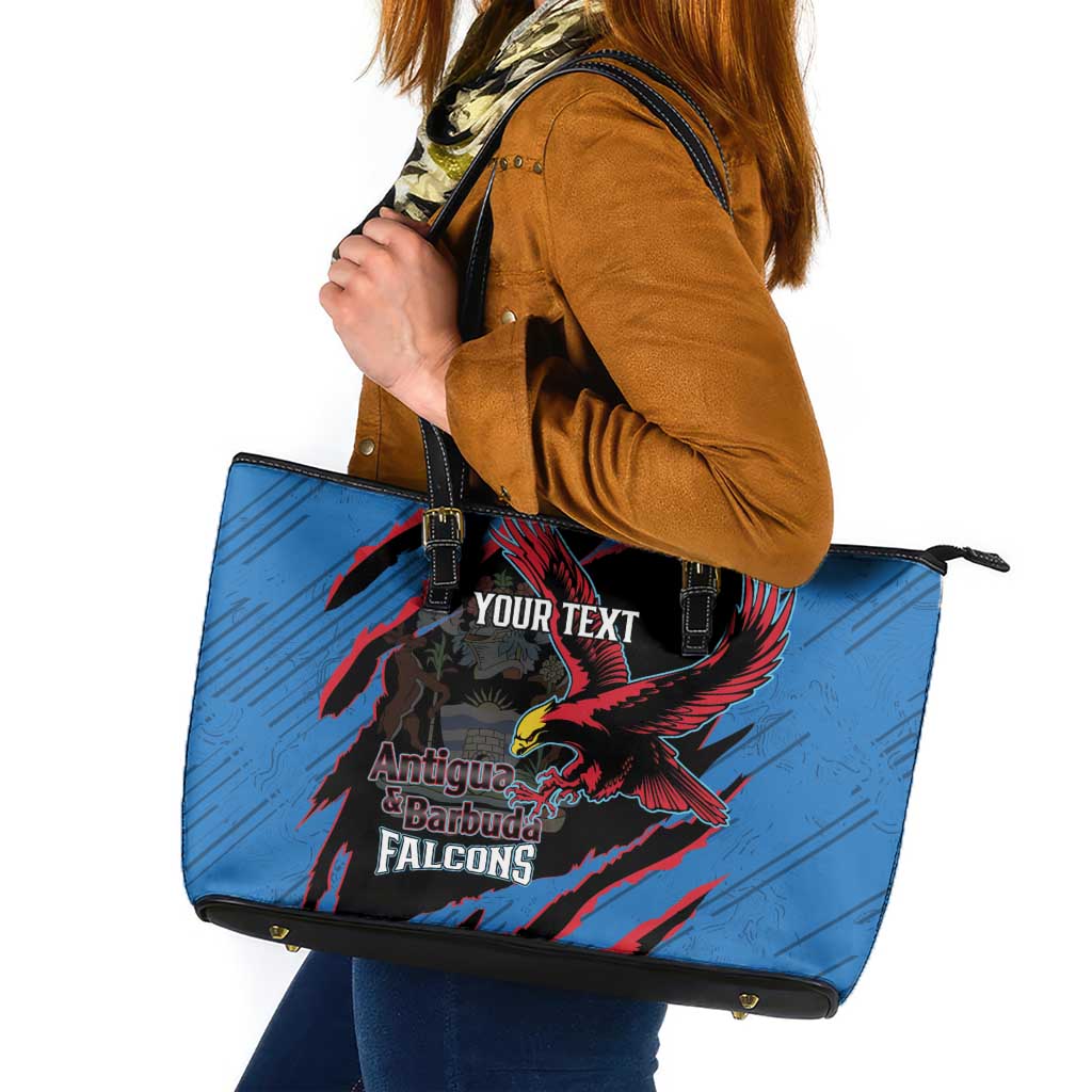 Custom Antigua and Barbuda Cricket Leather Tote Bag Go Champions Falcons