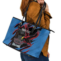 Custom Antigua and Barbuda Cricket Leather Tote Bag Go Champions Falcons