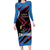 Custom Antigua and Barbuda Cricket Long Sleeve Bodycon Dress Go Champions Falcons