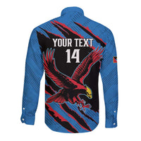Custom Antigua and Barbuda Cricket Long Sleeve Button Shirt Go Champions Falcons