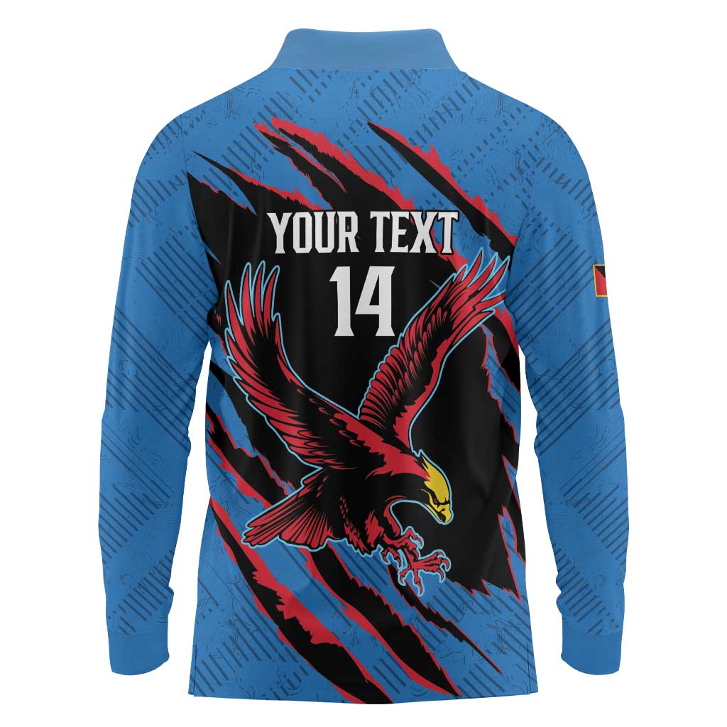 Custom Antigua and Barbuda Cricket Long Sleeve Polo Shirt Go Champions Falcons