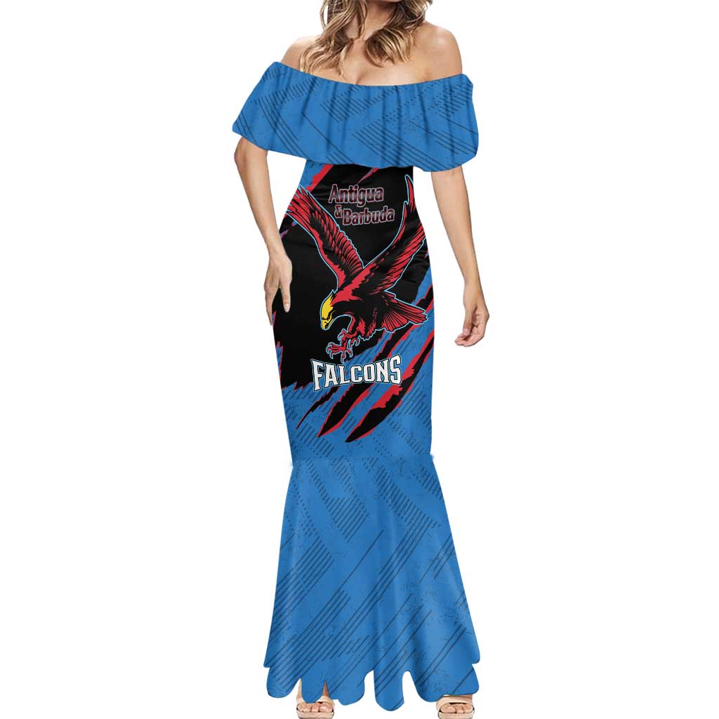 Custom Antigua and Barbuda Cricket Mermaid Dress Go Champions Falcons