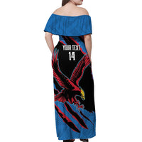 Custom Antigua and Barbuda Cricket Off Shoulder Maxi Dress Go Champions Falcons
