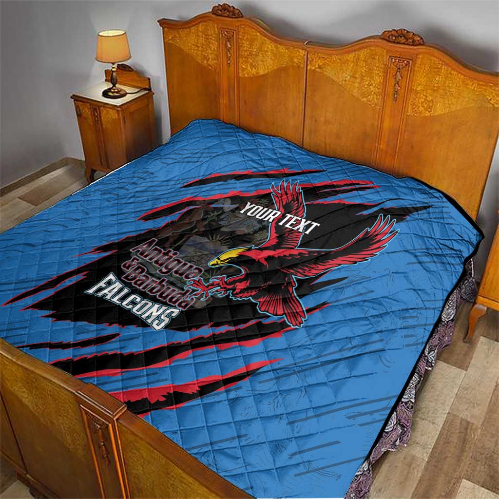 Custom Antigua and Barbuda Cricket Quilt Go Champions Falcons