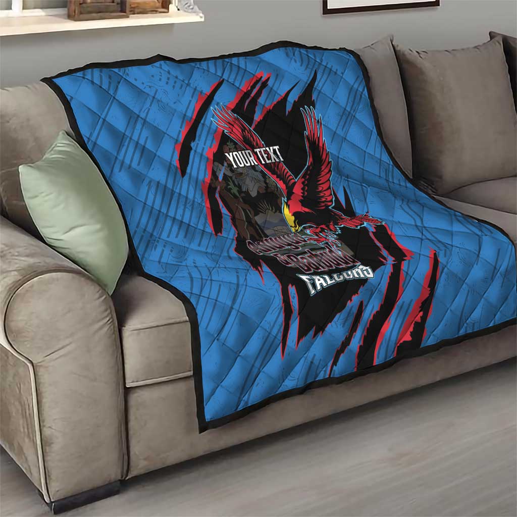 Custom Antigua and Barbuda Cricket Quilt Go Champions Falcons