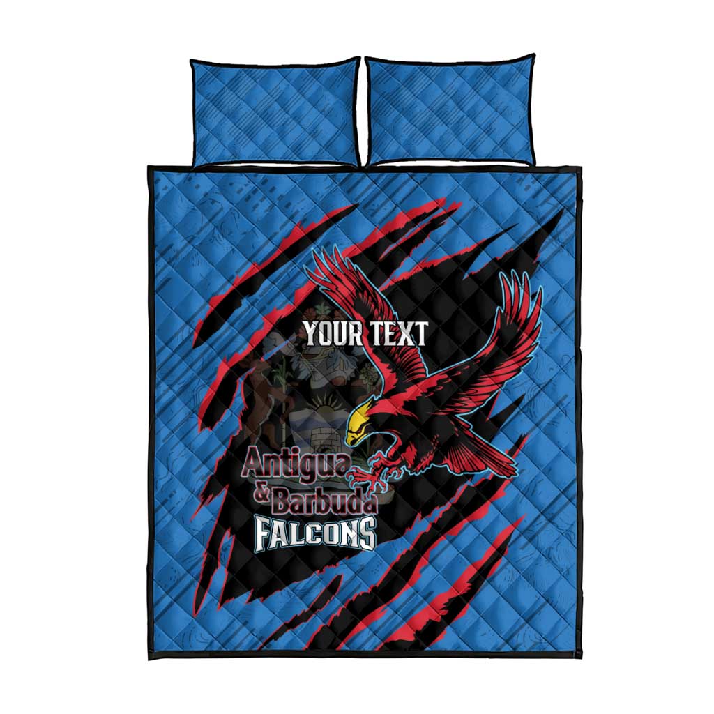 Custom Antigua and Barbuda Cricket Quilt Bed Set Go Champions Falcons