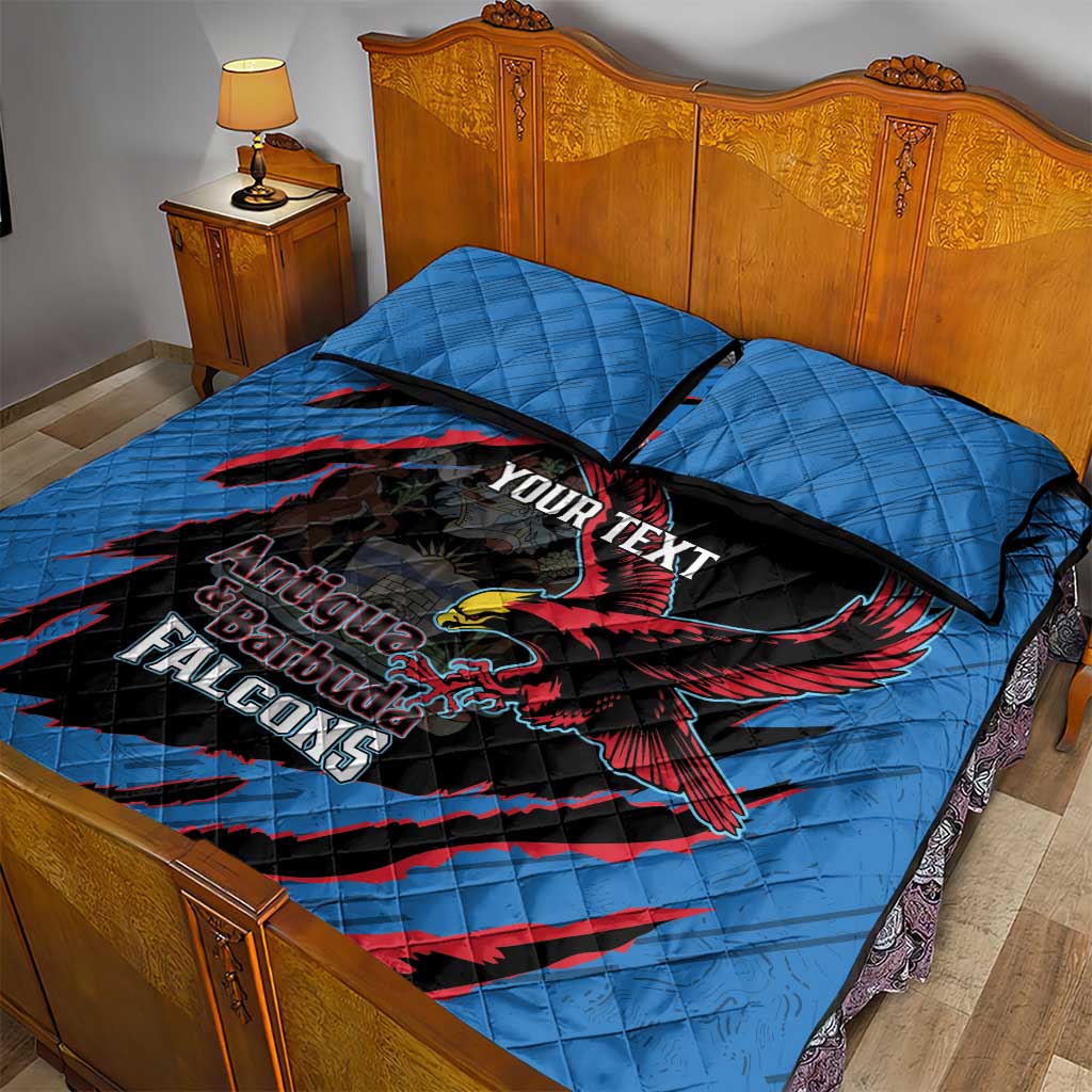 Custom Antigua and Barbuda Cricket Quilt Bed Set Go Champions Falcons