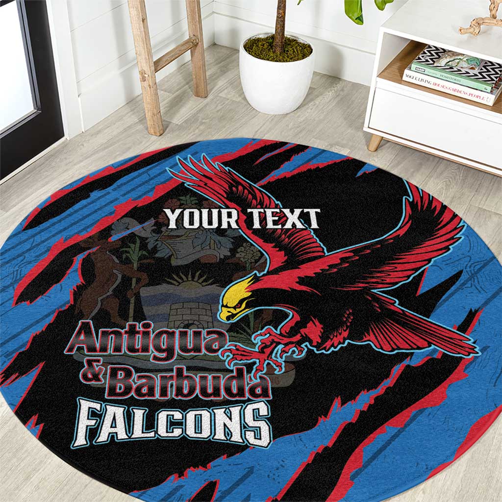 Custom Antigua and Barbuda Cricket Round Carpet Go Champions Falcons