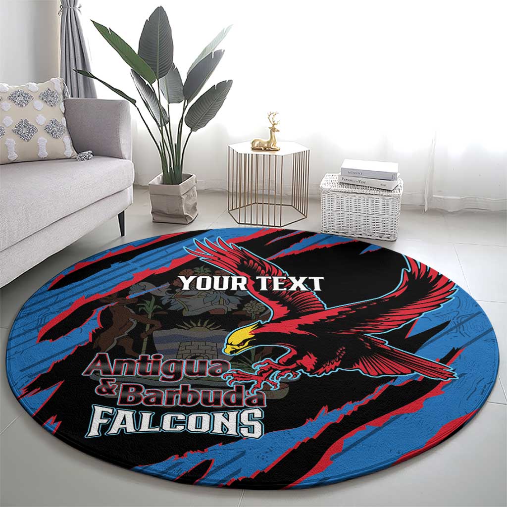 Custom Antigua and Barbuda Cricket Round Carpet Go Champions Falcons