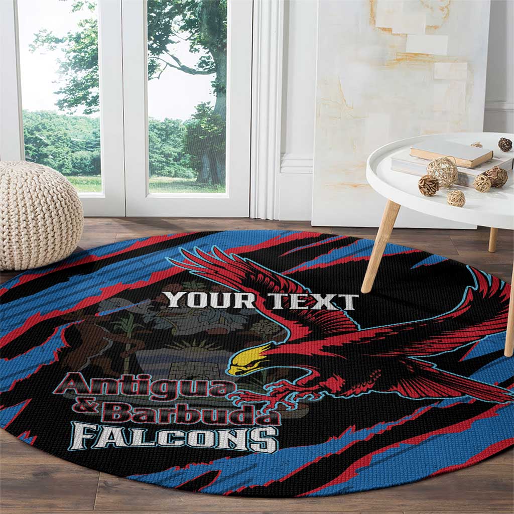Custom Antigua and Barbuda Cricket Round Carpet Go Champions Falcons