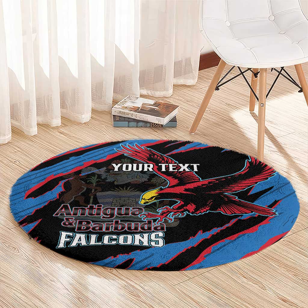 Custom Antigua and Barbuda Cricket Round Carpet Go Champions Falcons