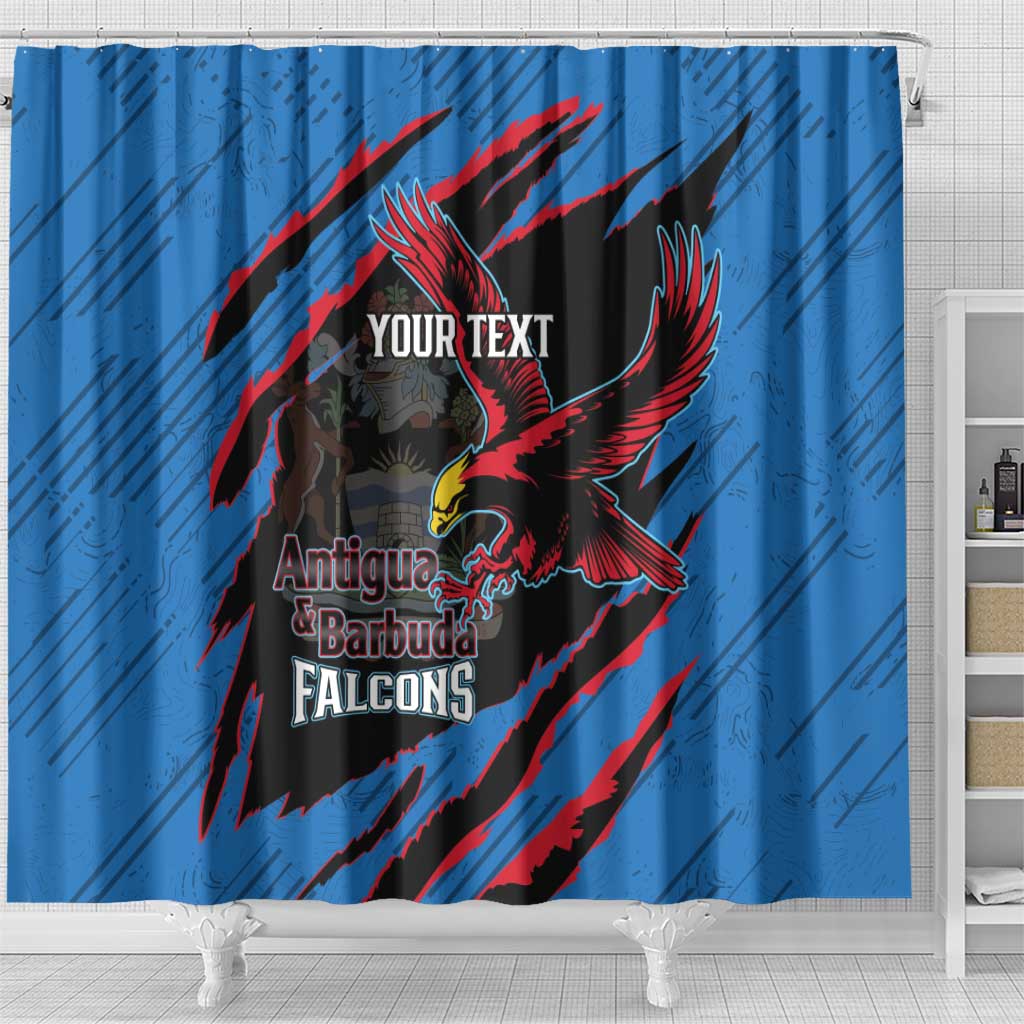 Custom Antigua and Barbuda Cricket Shower Curtain Go Champions Falcons