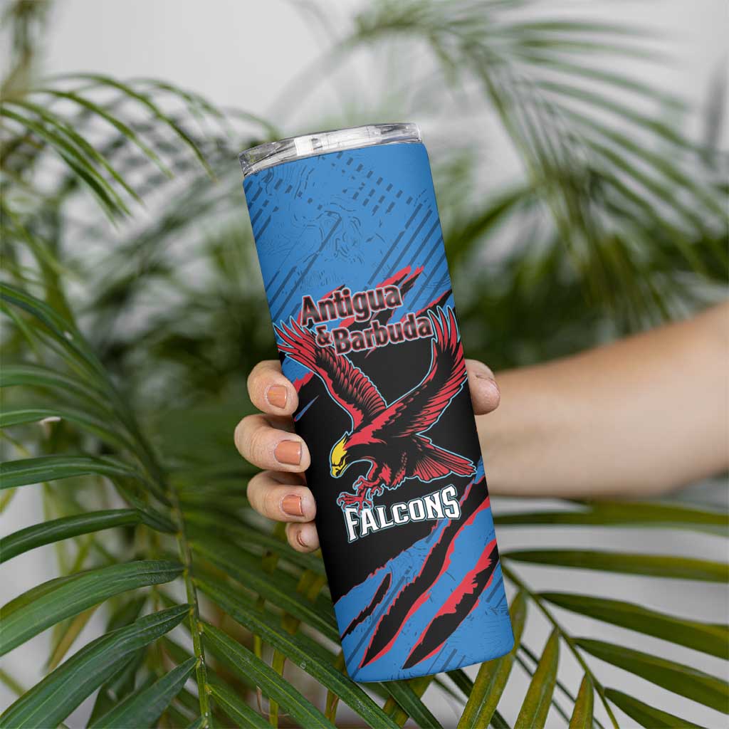 Custom Antigua and Barbuda Cricket Skinny Tumbler Go Champions Falcons