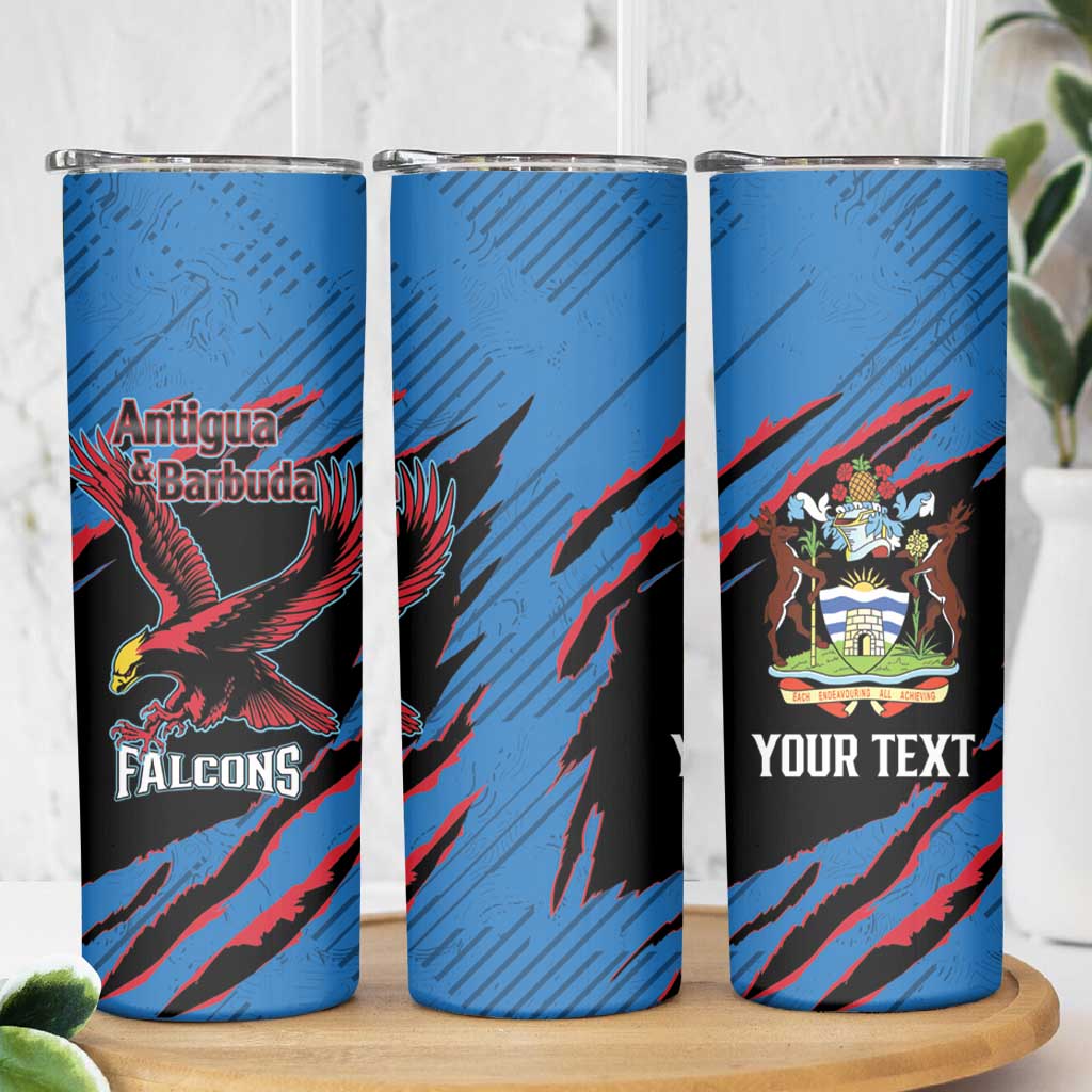 Custom Antigua and Barbuda Cricket Skinny Tumbler Go Champions Falcons