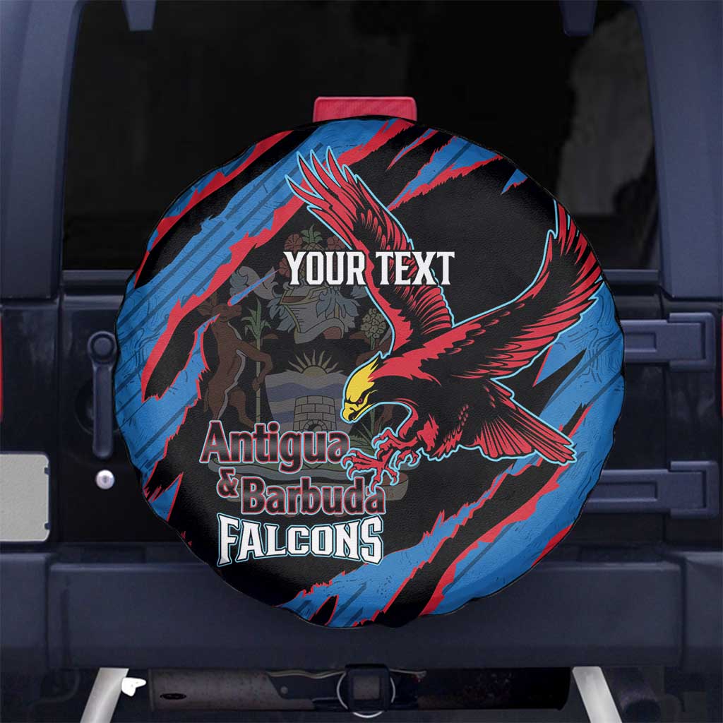 Custom Antigua and Barbuda Cricket Spare Tire Cover Go Champions Falcons