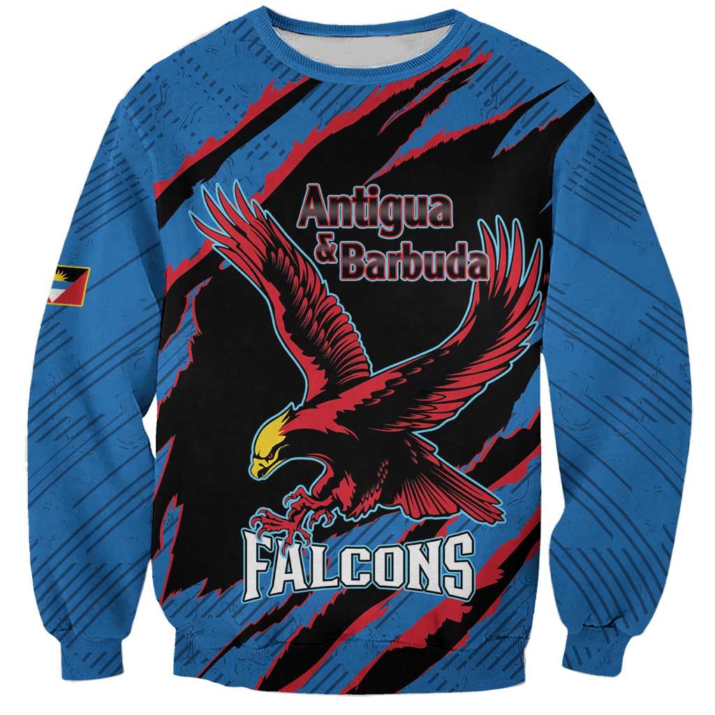Custom Antigua and Barbuda Cricket Sweatshirt Go Champions Falcons