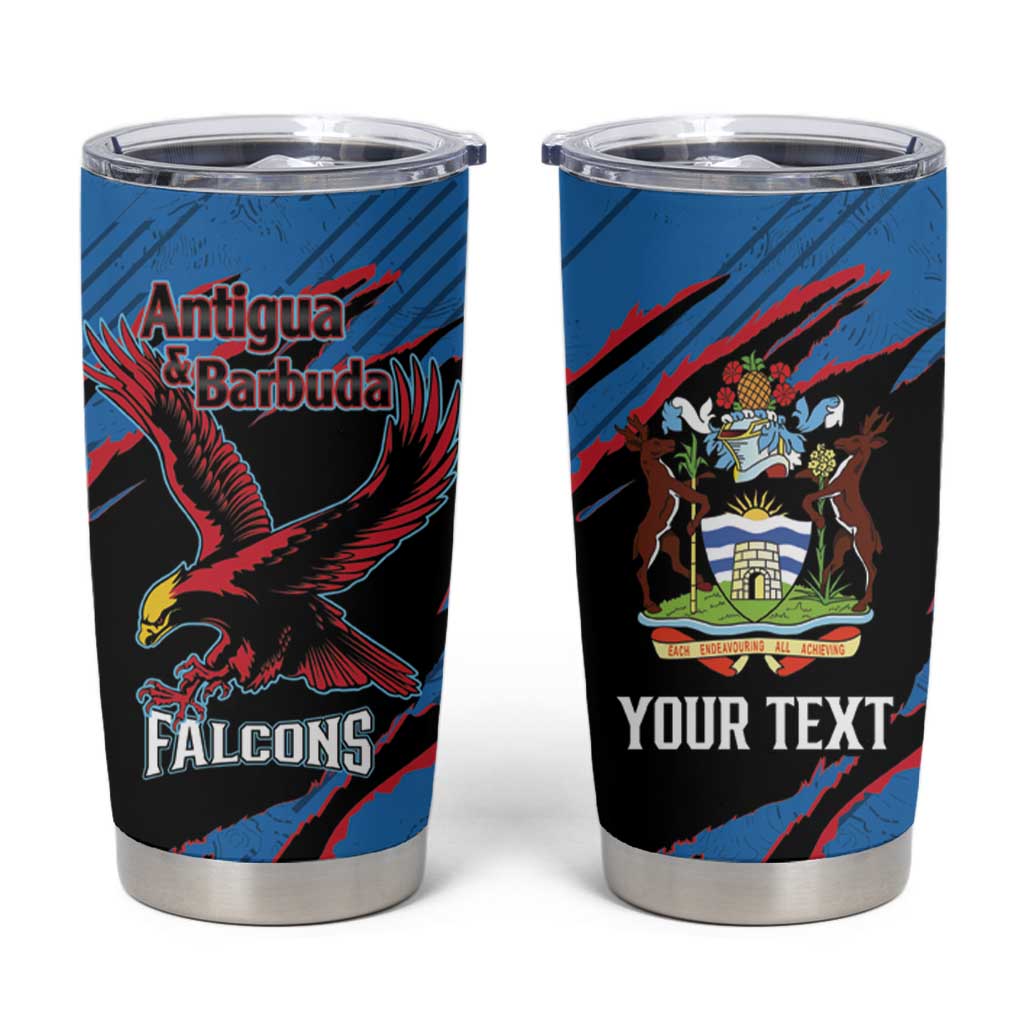 Custom Antigua and Barbuda Cricket Tumbler Cup Go Champions Falcons