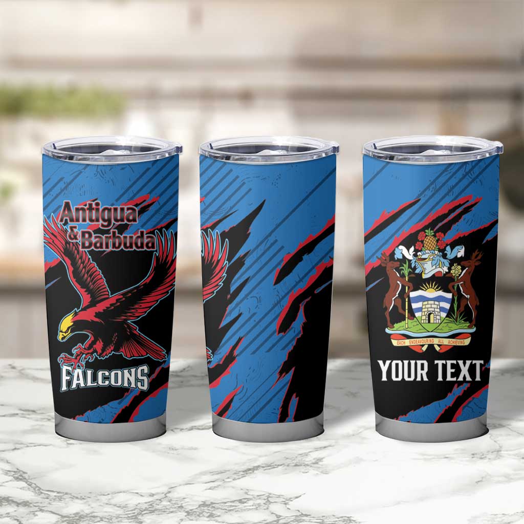 Custom Antigua and Barbuda Cricket Tumbler Cup Go Champions Falcons