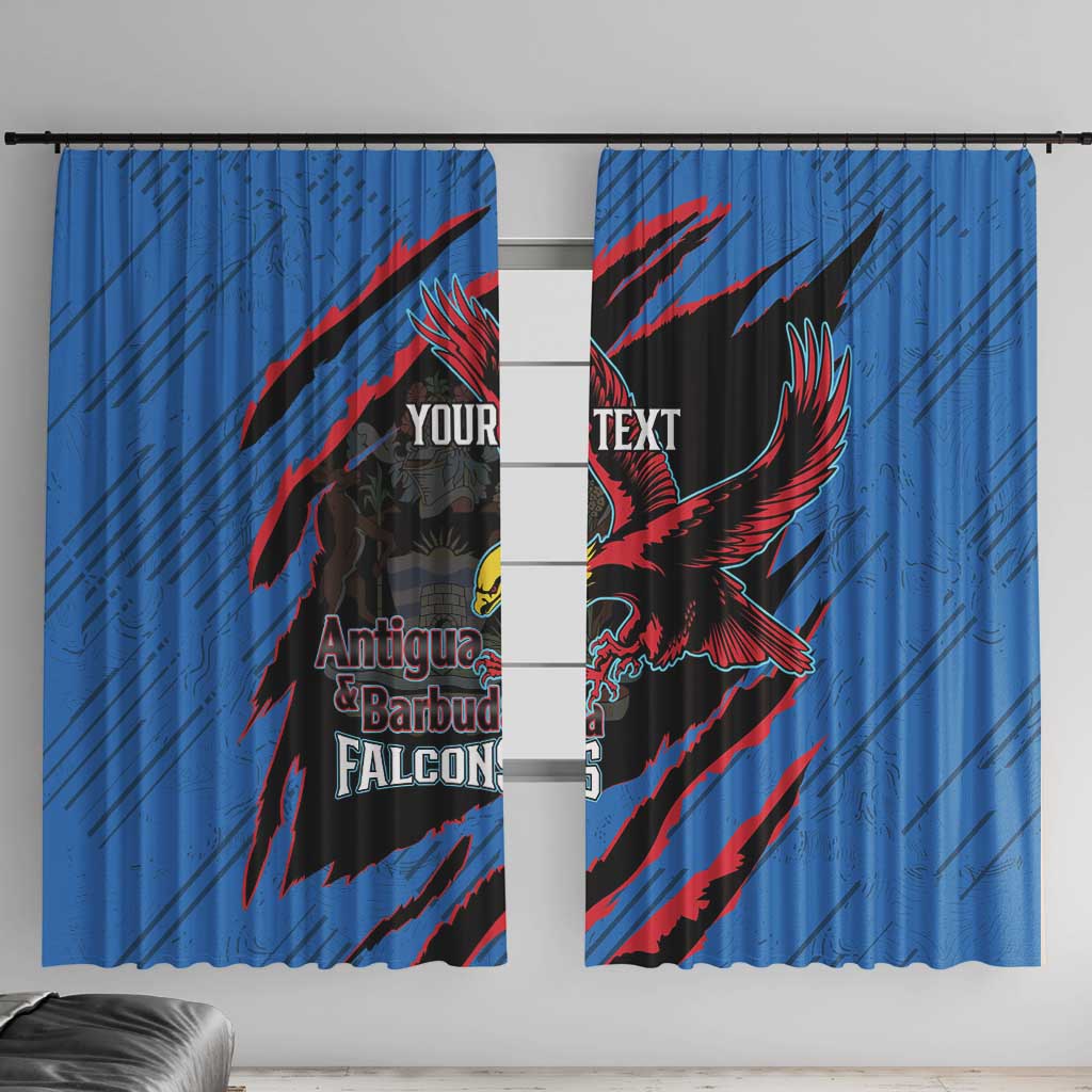 Custom Antigua and Barbuda Cricket Window Curtain Go Champions Falcons