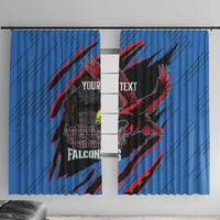 Custom Antigua and Barbuda Cricket Window Curtain Go Champions Falcons
