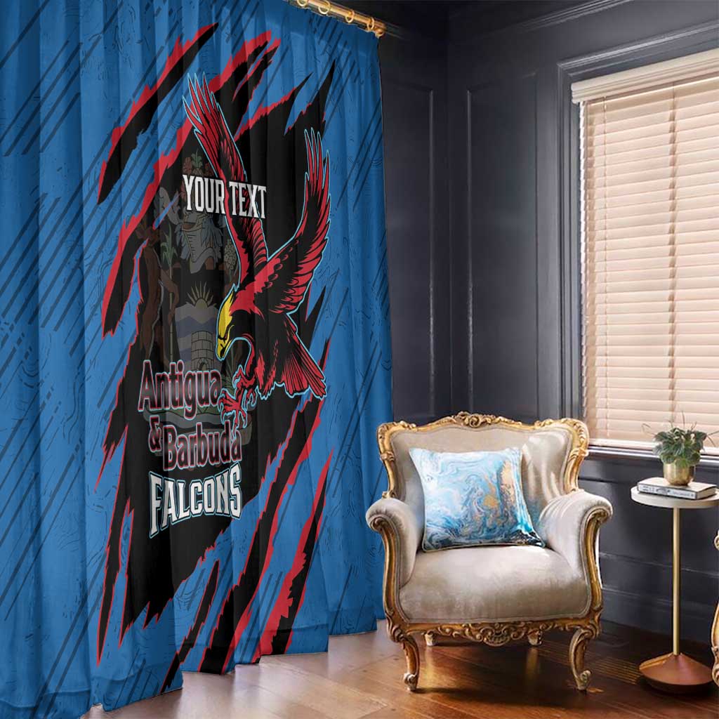 Custom Antigua and Barbuda Cricket Window Curtain Go Champions Falcons