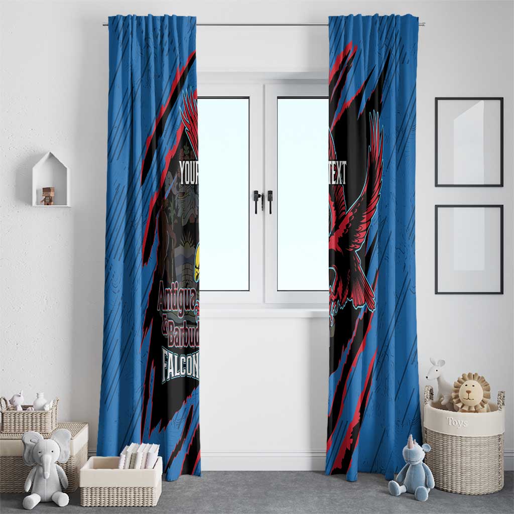 Custom Antigua and Barbuda Cricket Window Curtain Go Champions Falcons
