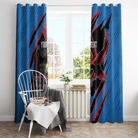 Custom Antigua and Barbuda Cricket Window Curtain Go Champions Falcons