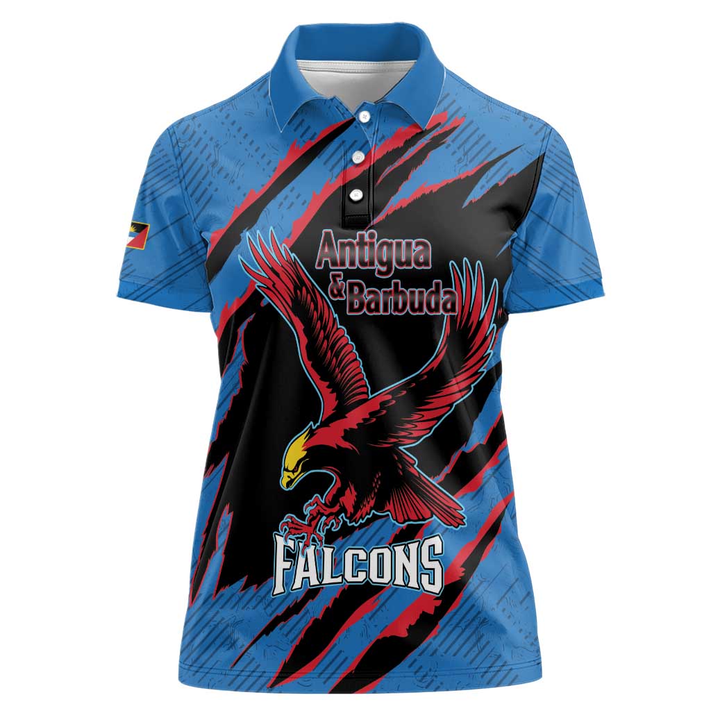 Custom Antigua and Barbuda Cricket Women Polo Shirt Go Champions Falcons