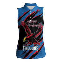Custom Antigua and Barbuda Cricket Women Sleeveless Polo Shirt Go Champions Falcons
