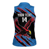 Custom Antigua and Barbuda Cricket Women Sleeveless Polo Shirt Go Champions Falcons