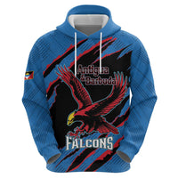 Custom Antigua and Barbuda Cricket Zip Hoodie Go Champions Falcons