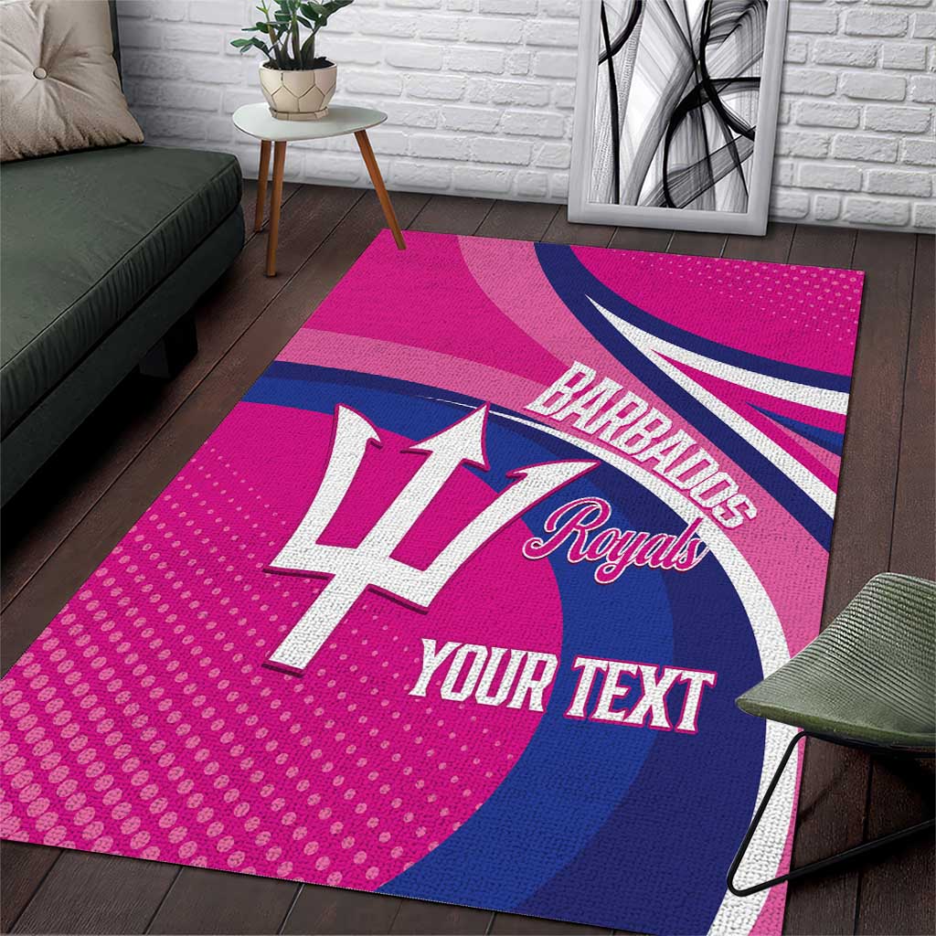 Custom Barbados Royals Cricket Area Rug Go Champions Tridents Pink Version