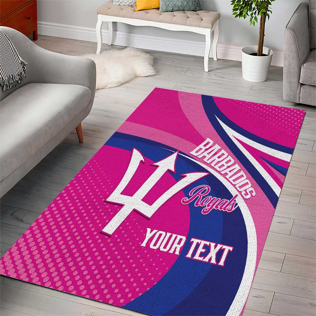 Custom Barbados Royals Cricket Area Rug Go Champions Tridents Pink Version