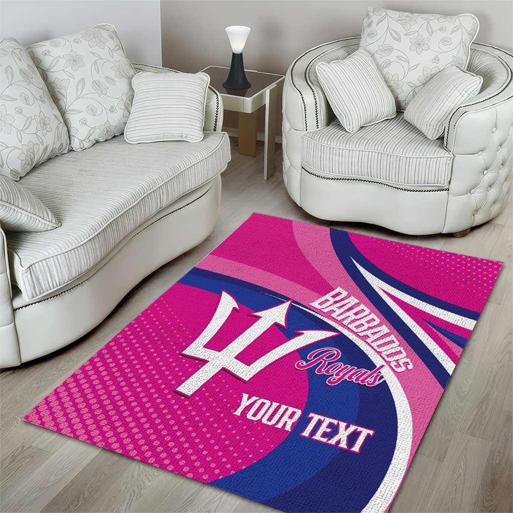 Custom Barbados Royals Cricket Area Rug Go Champions Tridents Pink Version