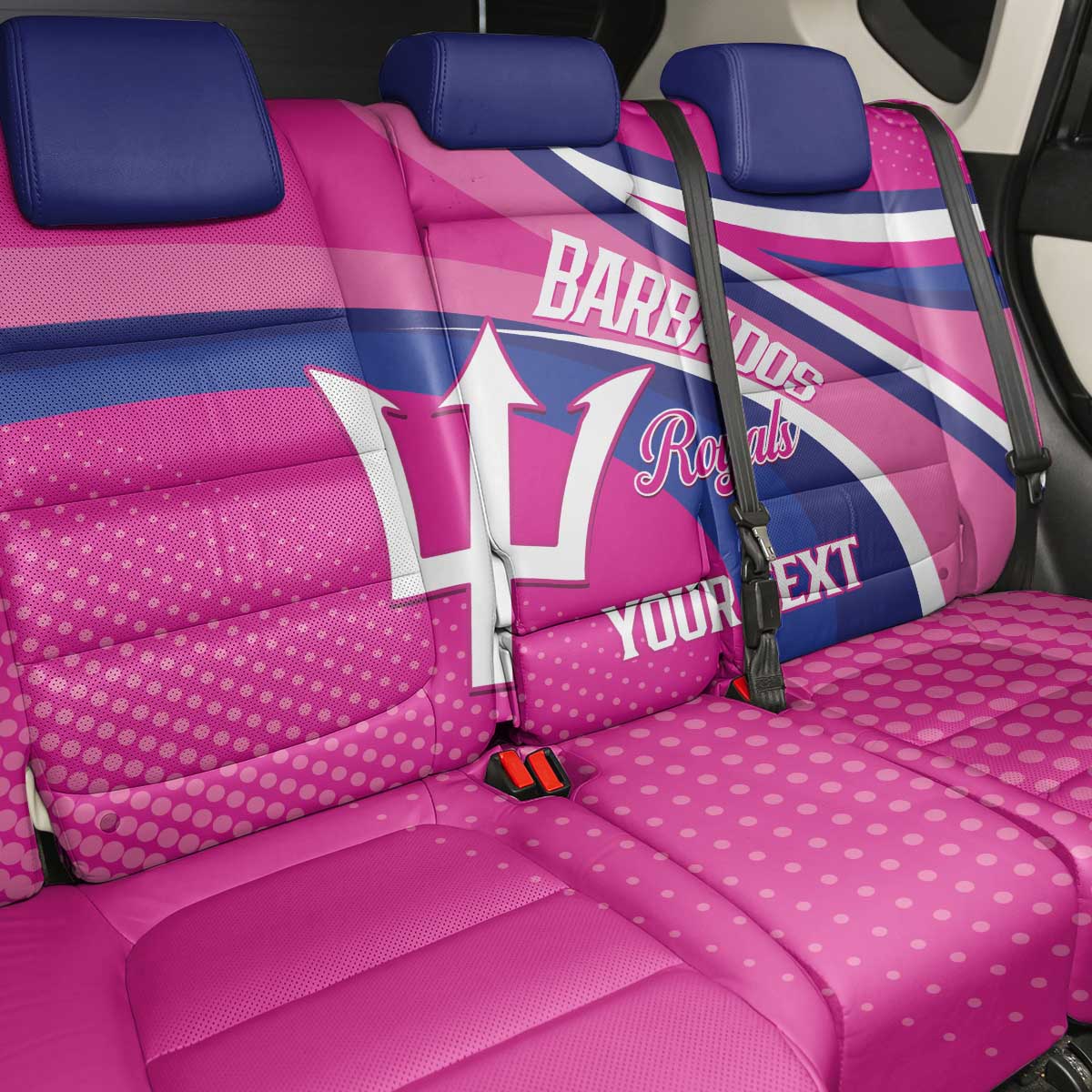Custom Barbados Royals Cricket Back Car Seat Cover Go Champions Tridents Pink Version