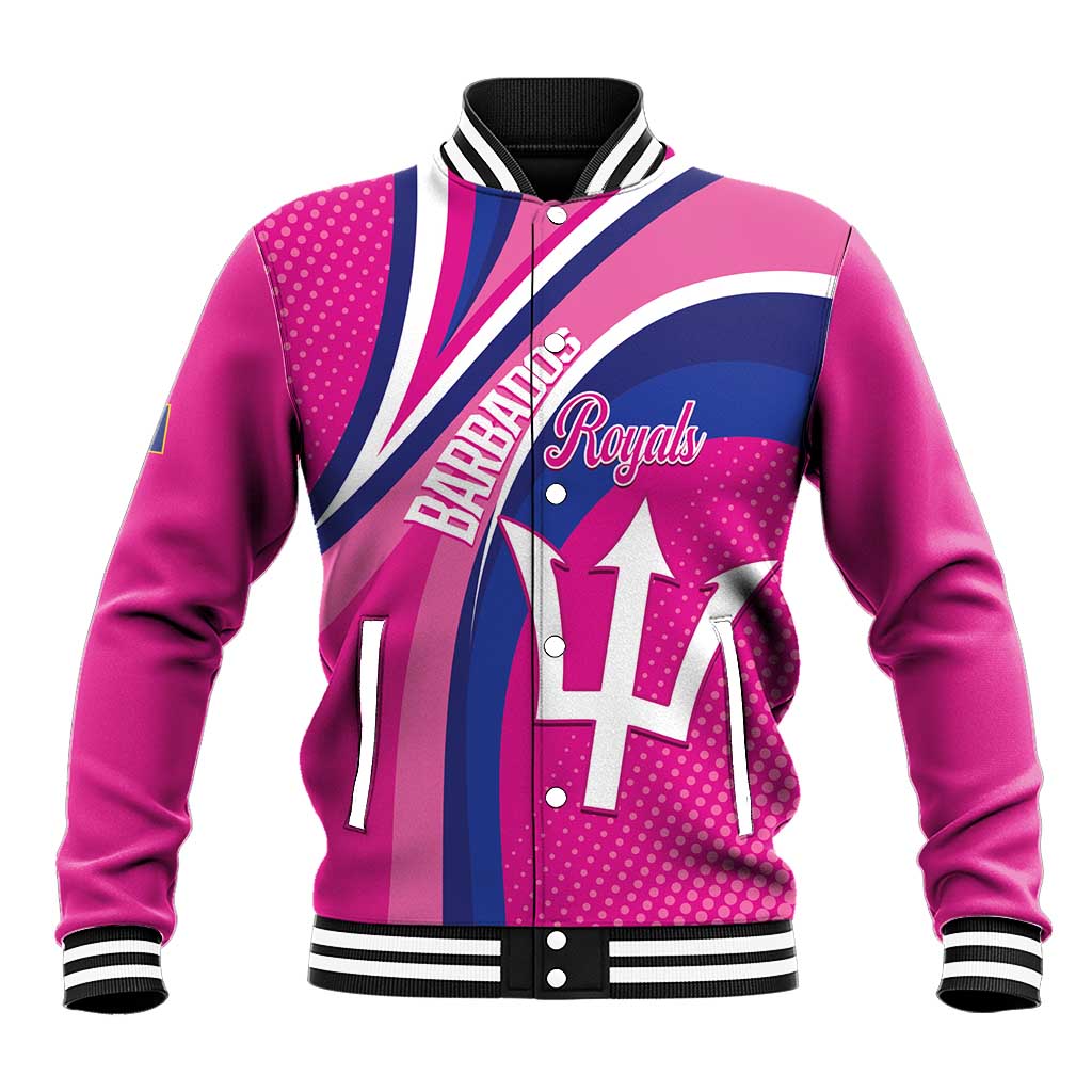 Custom Barbados Royals Cricket Baseball Jacket Go Champions Tridents Pink Version