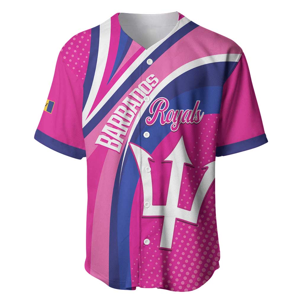 Custom Barbados Royals Cricket Baseball Jersey Go Champions Tridents Pink Version
