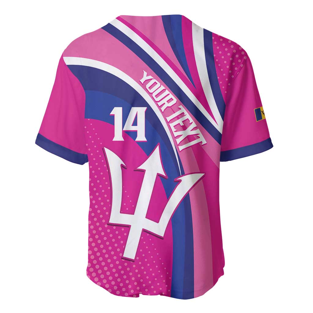 Custom Barbados Royals Cricket Baseball Jersey Go Champions Tridents Pink Version
