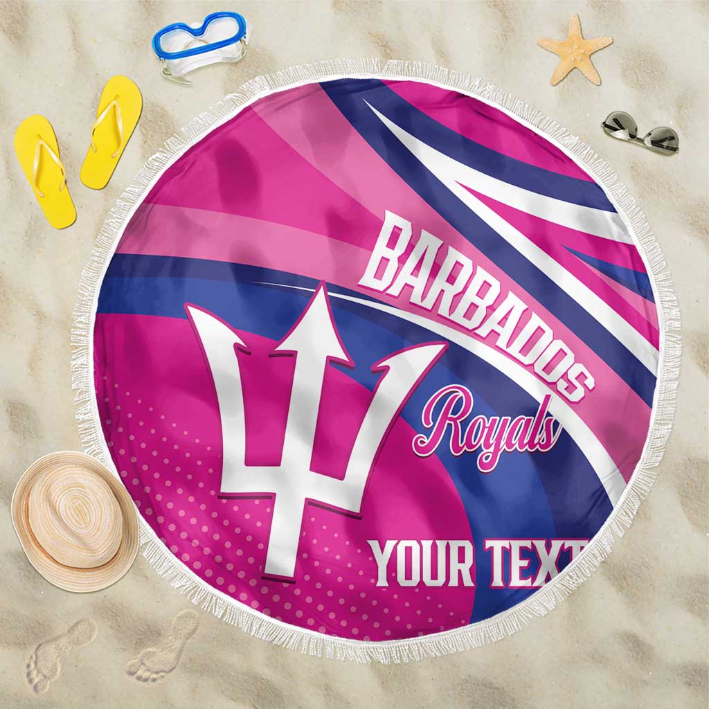 Custom Barbados Royals Cricket Beach Blanket Go Champions Tridents Pink Version