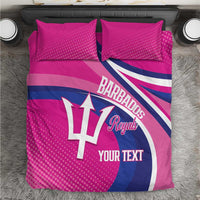 Custom Barbados Royals Cricket Bedding Set Go Champions Tridents Pink Version