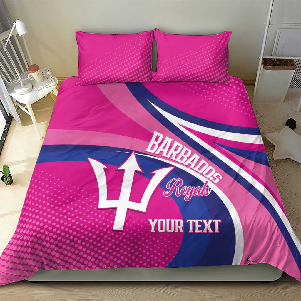 Custom Barbados Royals Cricket Bedding Set Go Champions Tridents Pink Version