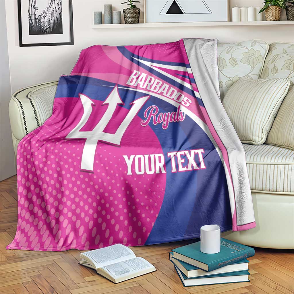 Custom Barbados Royals Cricket Blanket Go Champions Tridents Pink Version
