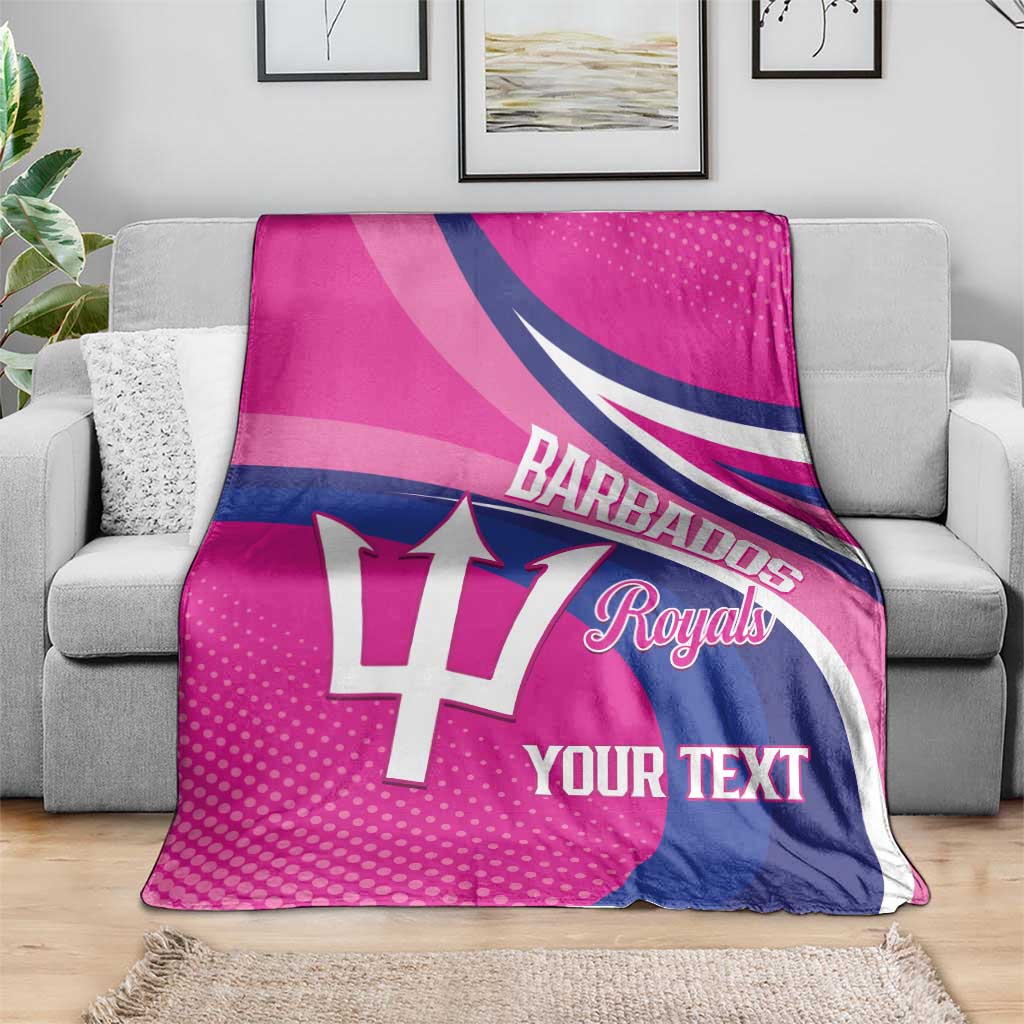 Custom Barbados Royals Cricket Blanket Go Champions Tridents Pink Version